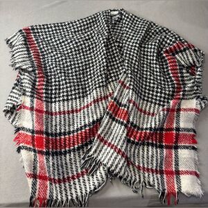 Charter Club Women's Houndstooth-Plaid Topper Wrap